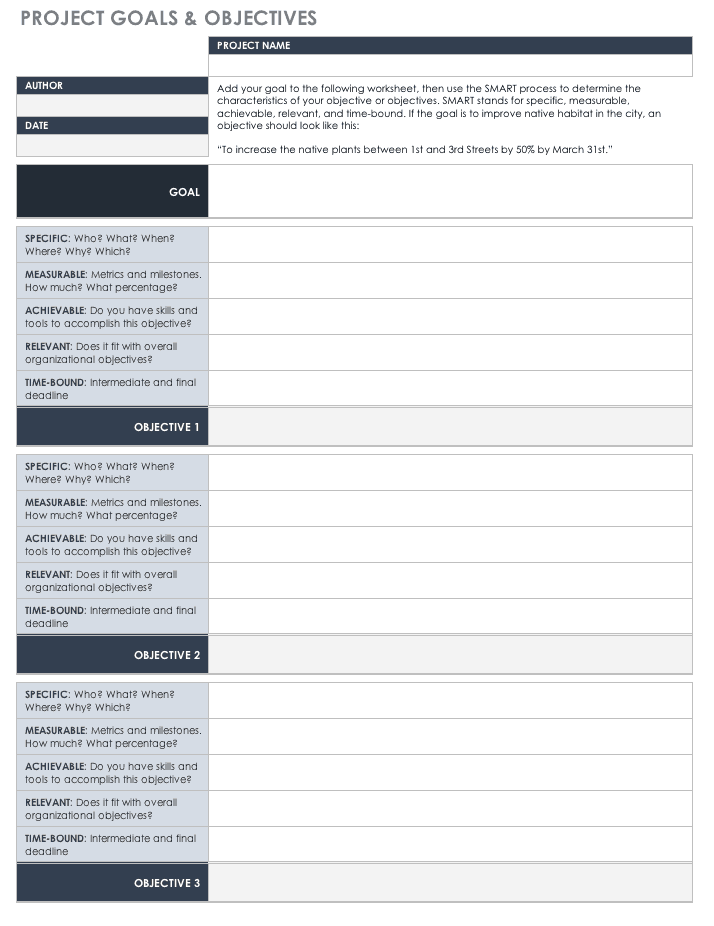 Personal Five Year Plan Template from www.smartsheet.com