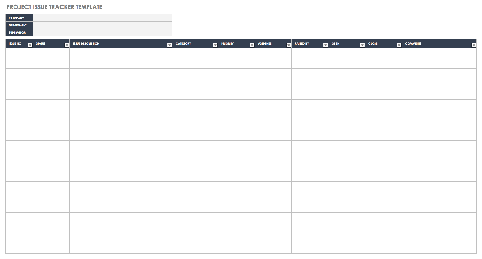 Free Issue Tracking Templates  Smartsheet Intended For Building Defect Report Template