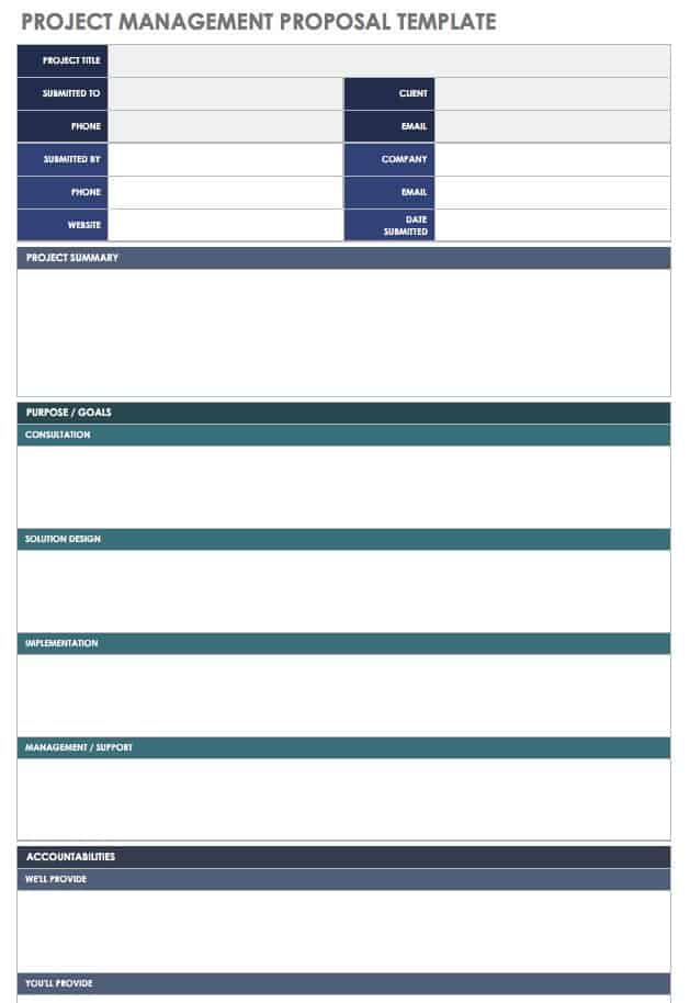 one page project proposal template word