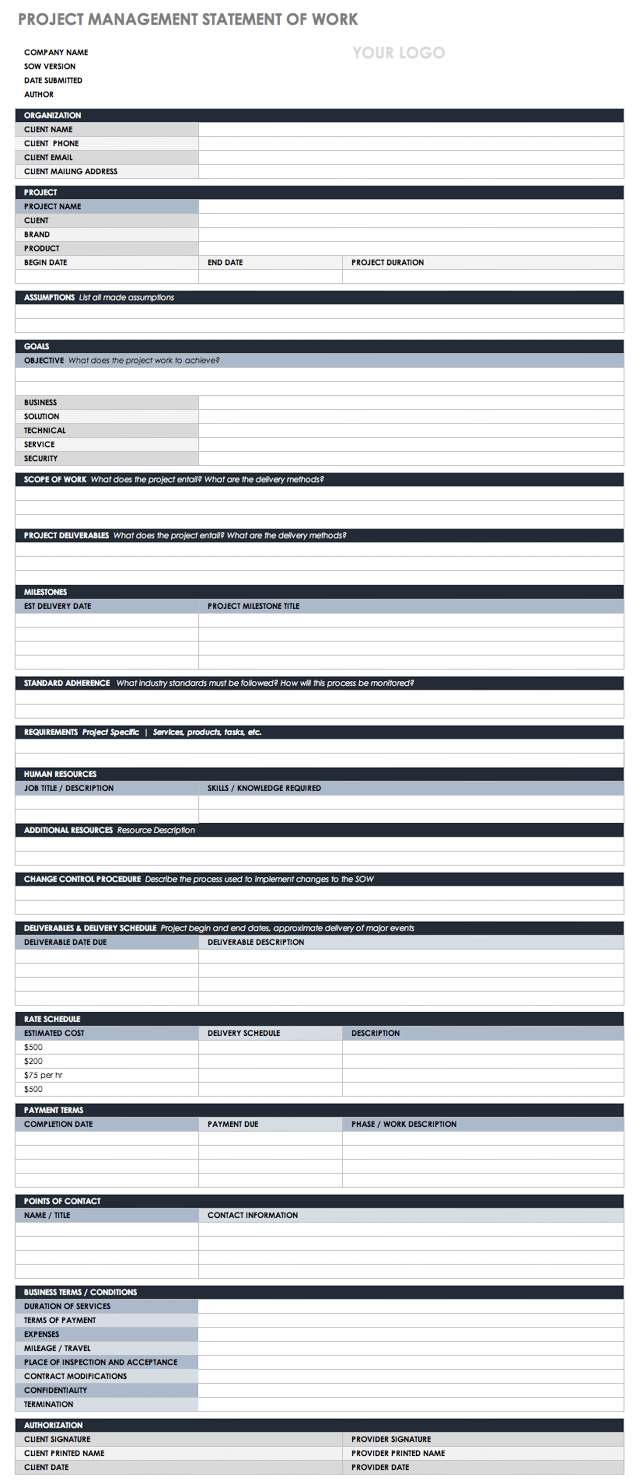 Template For Statement Of Work from www.smartsheet.com