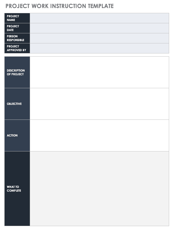 Project Work Instruction Template