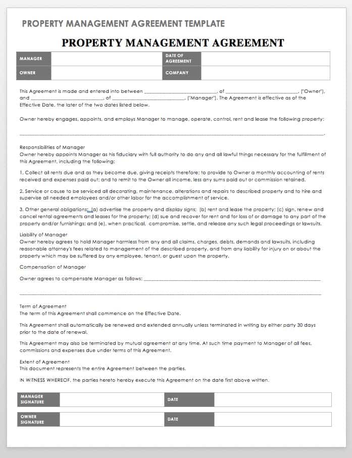 IC Property Managment Agreement Template WORD