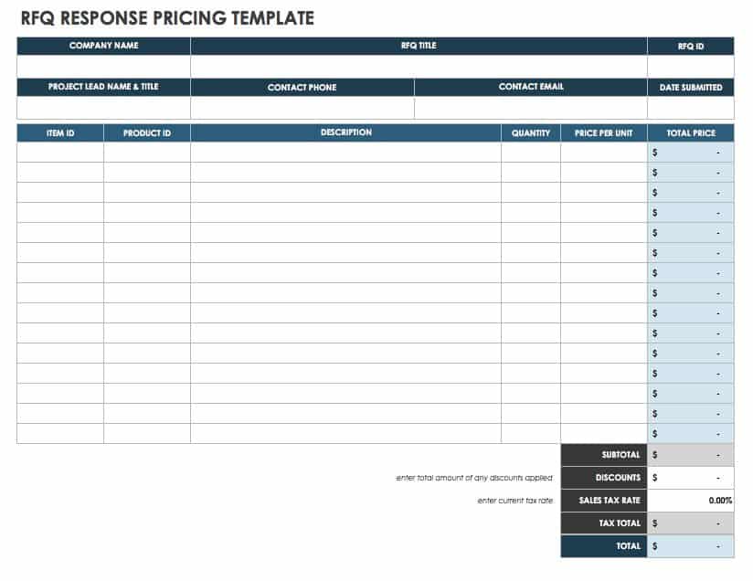 RFQ-Response-Pricing-Template