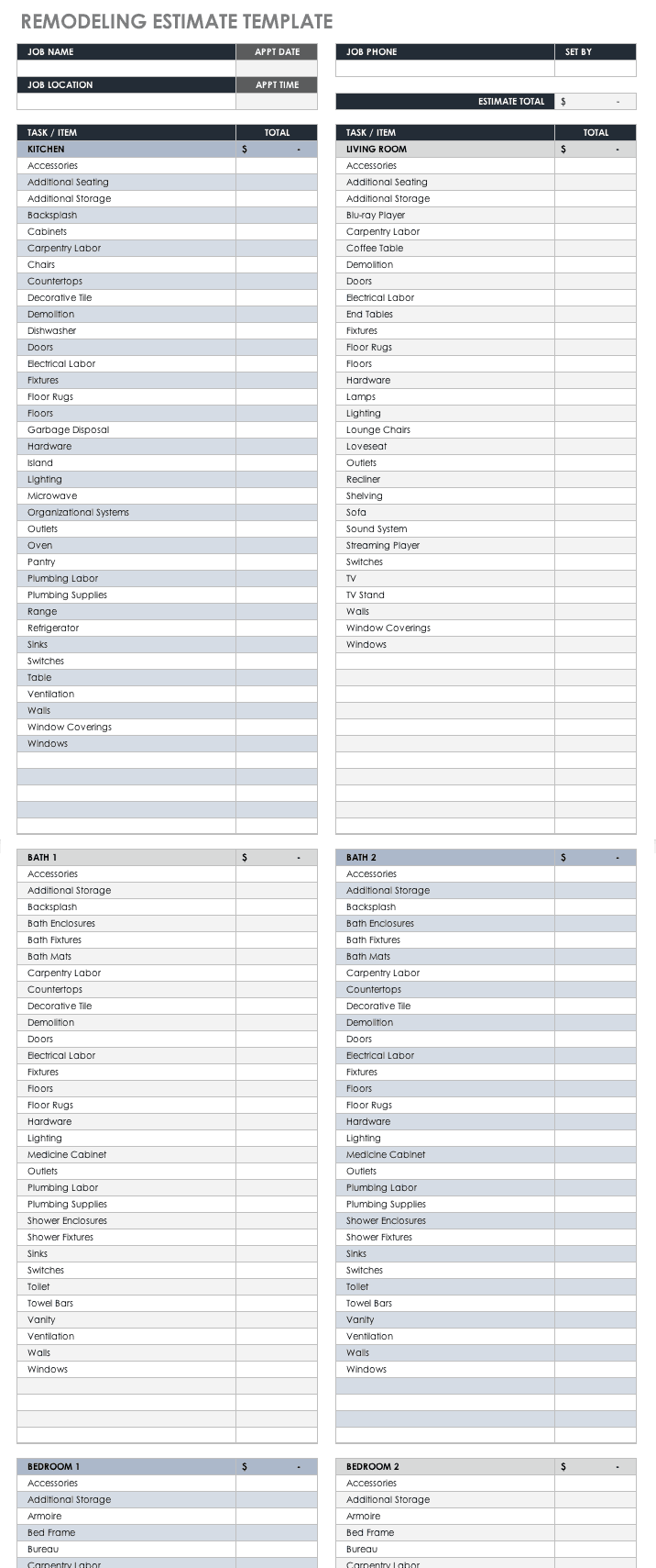 Free Estimate Templates | Smartsheet