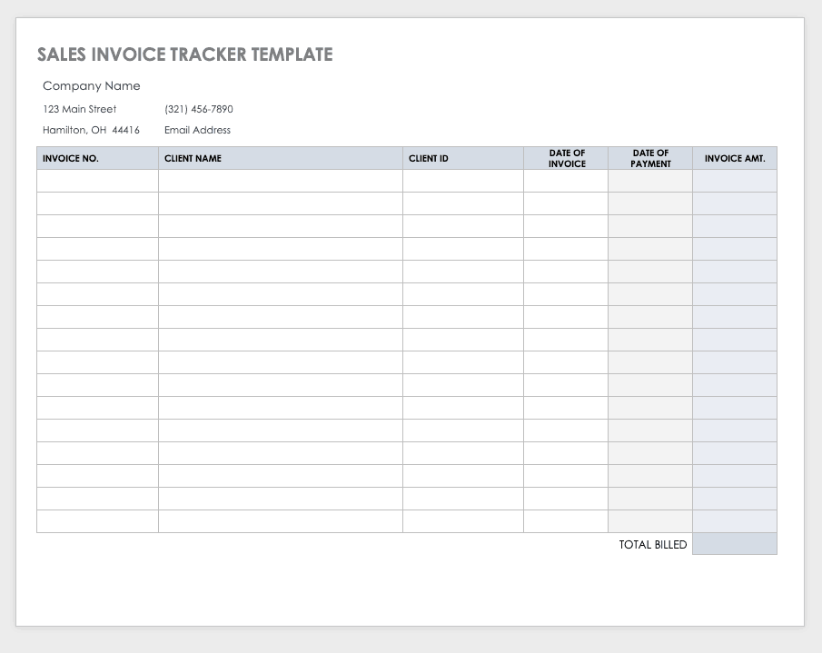 Free MS Word Invoices Templates Smartsheet