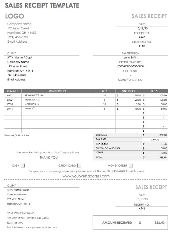 Receipt Template in PDF - Free Download - Wise