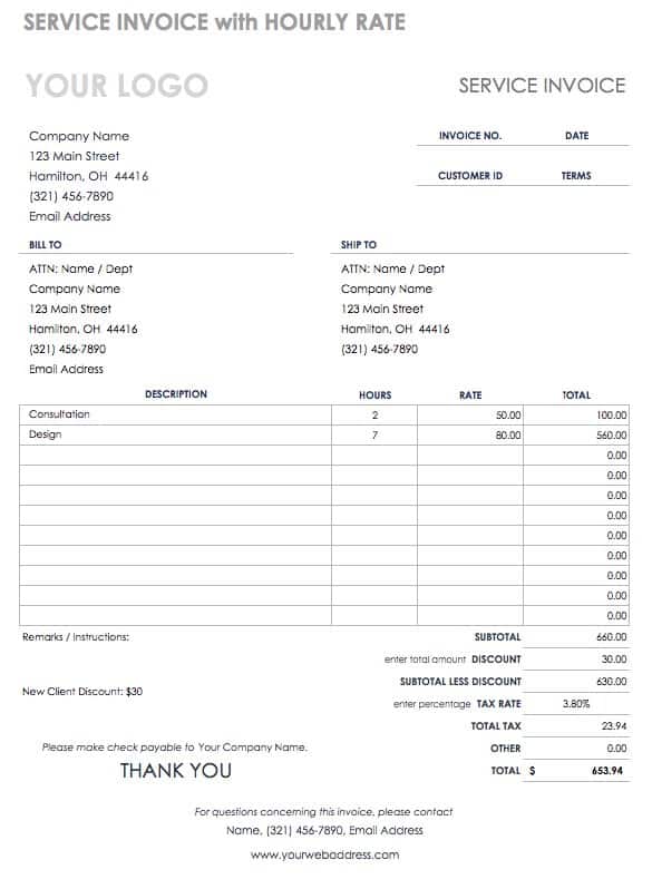 Work Invoices Template from www.smartsheet.com