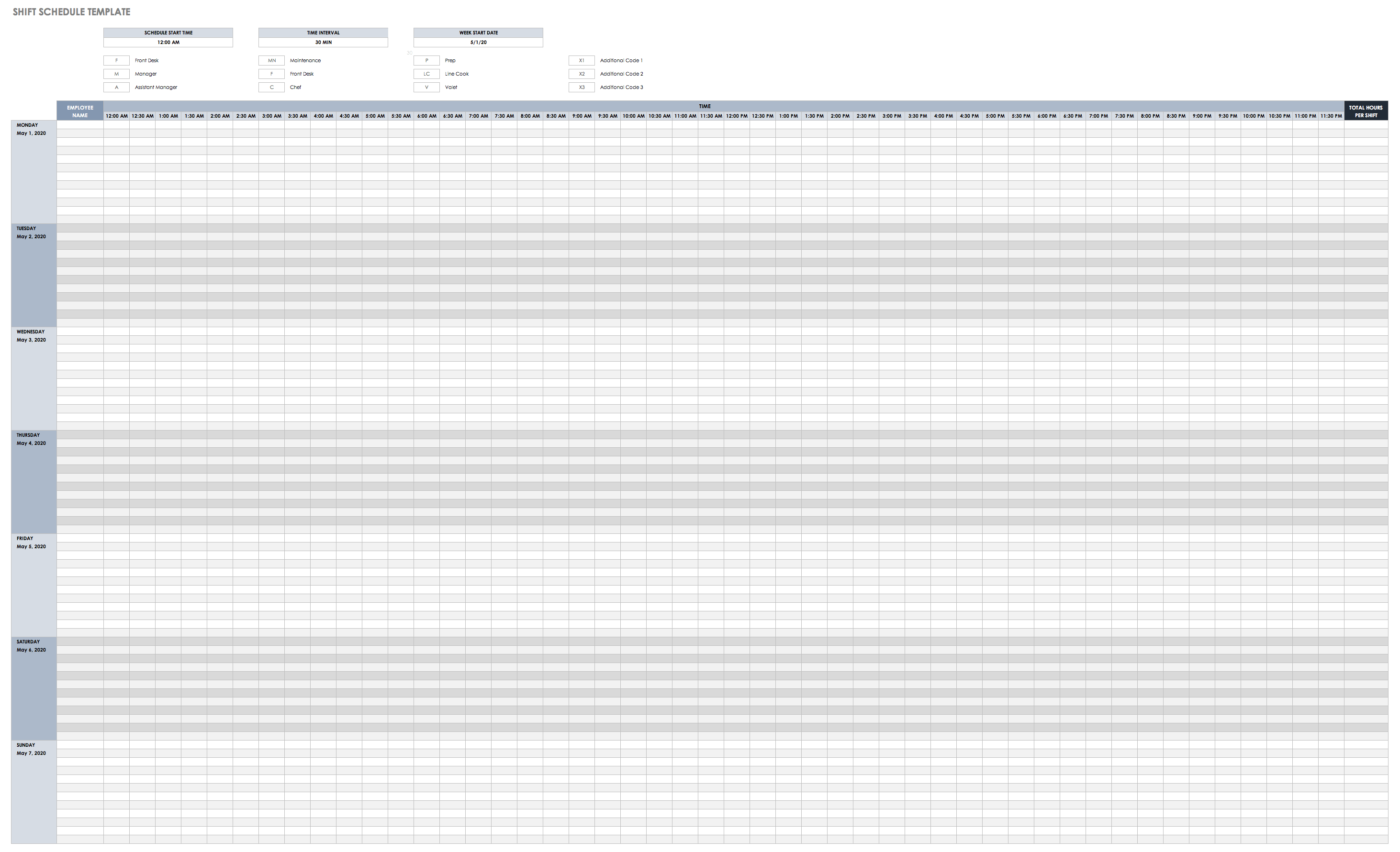 best spreadsheets for employee scheduling