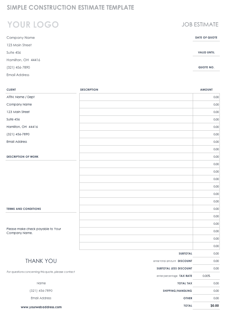 Home Remodeling Cost Estimate Template from www.smartsheet.com