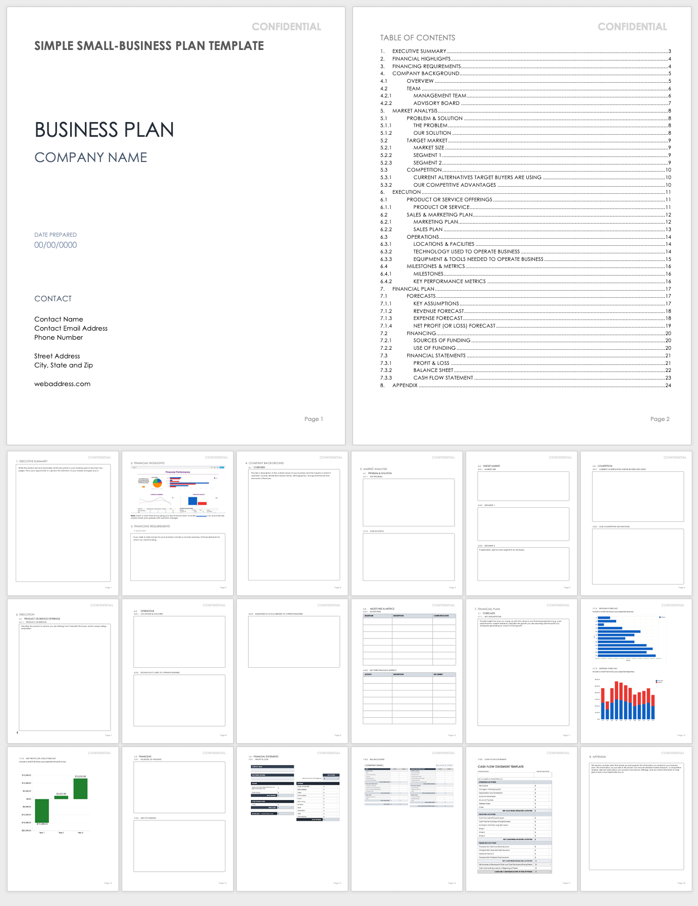 small business plan model