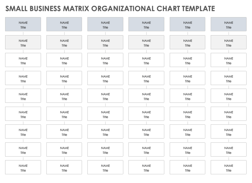 Small Business Matrix Organizational Chart Template