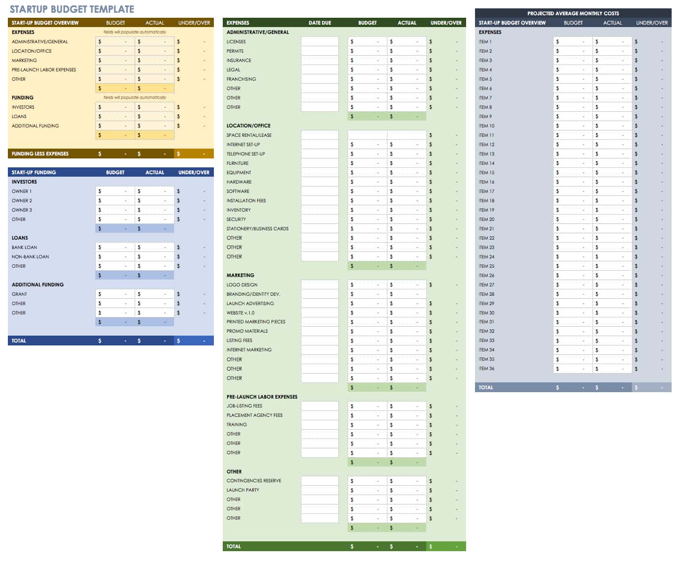 business plan sample excel