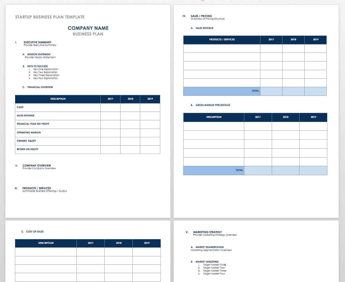 comprehensive business plan template word