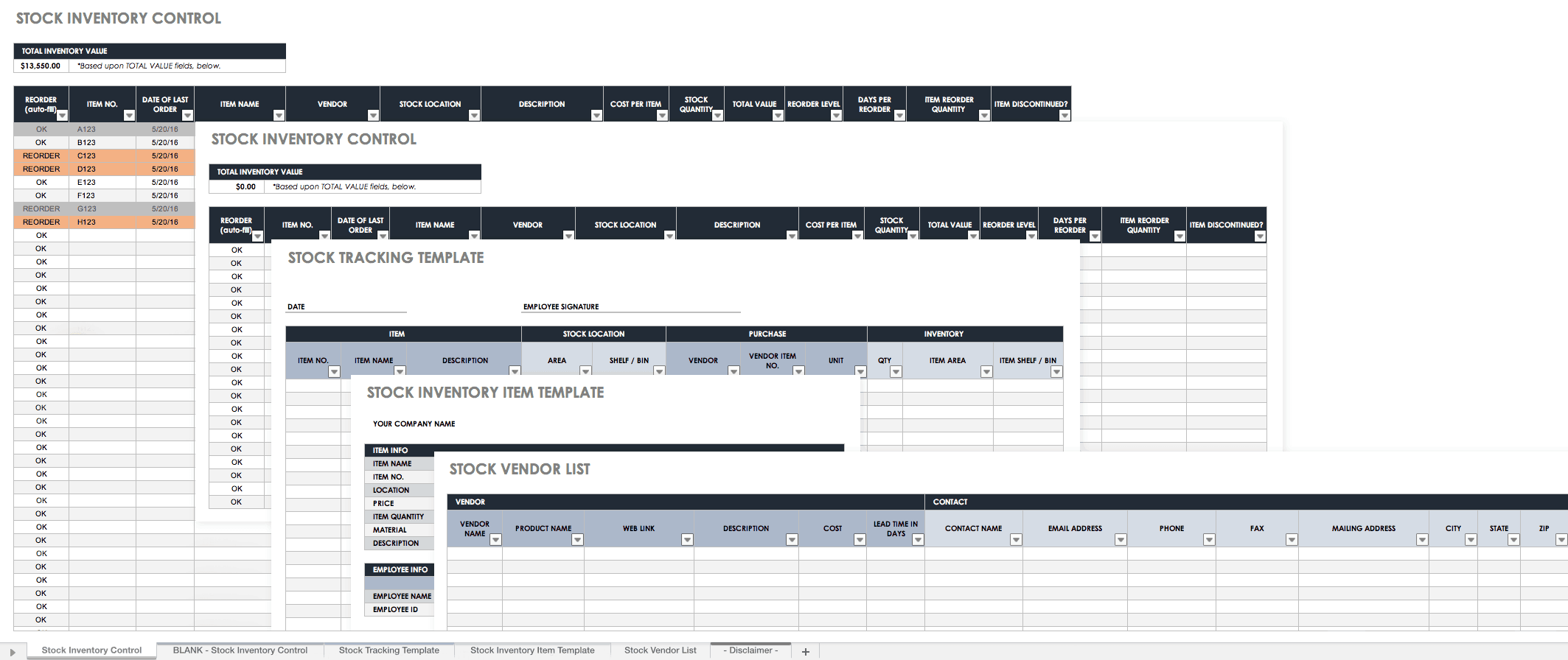 Inventory Control Chart