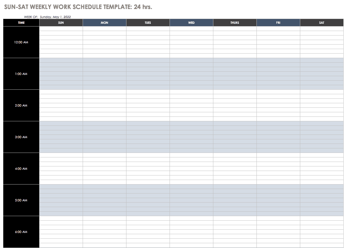 Free Online Schedule Template from www.smartsheet.com