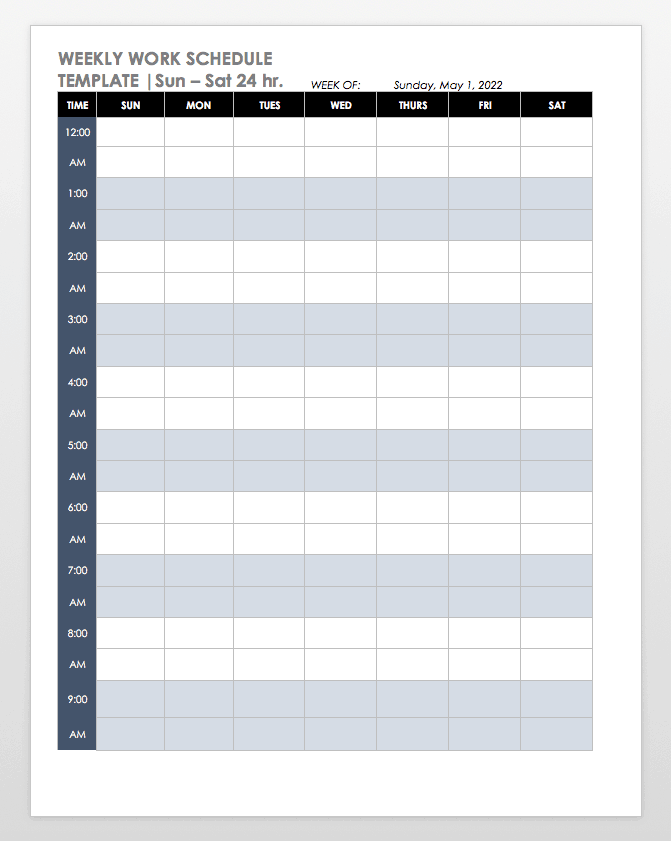 excel template shift schedule