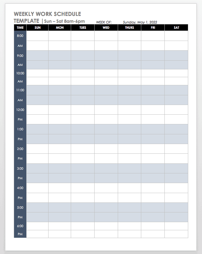 Restaurant Schedule Template Free from www.smartsheet.com