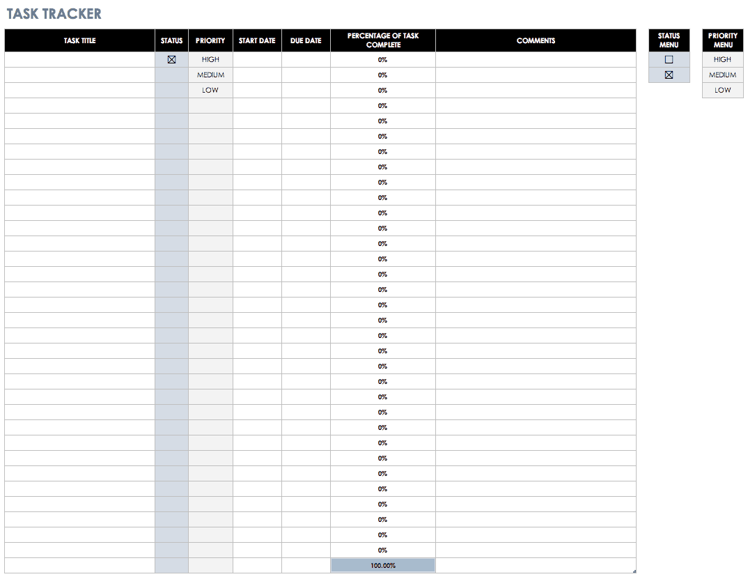 Time Tracker Template from www.smartsheet.com