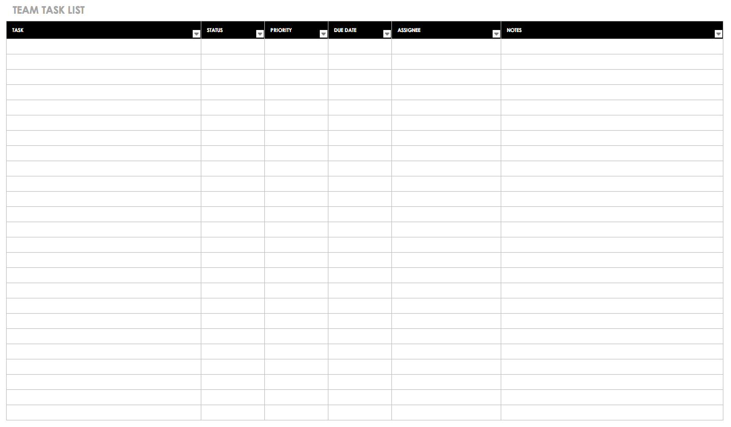 List Template Excel from www.smartsheet.com