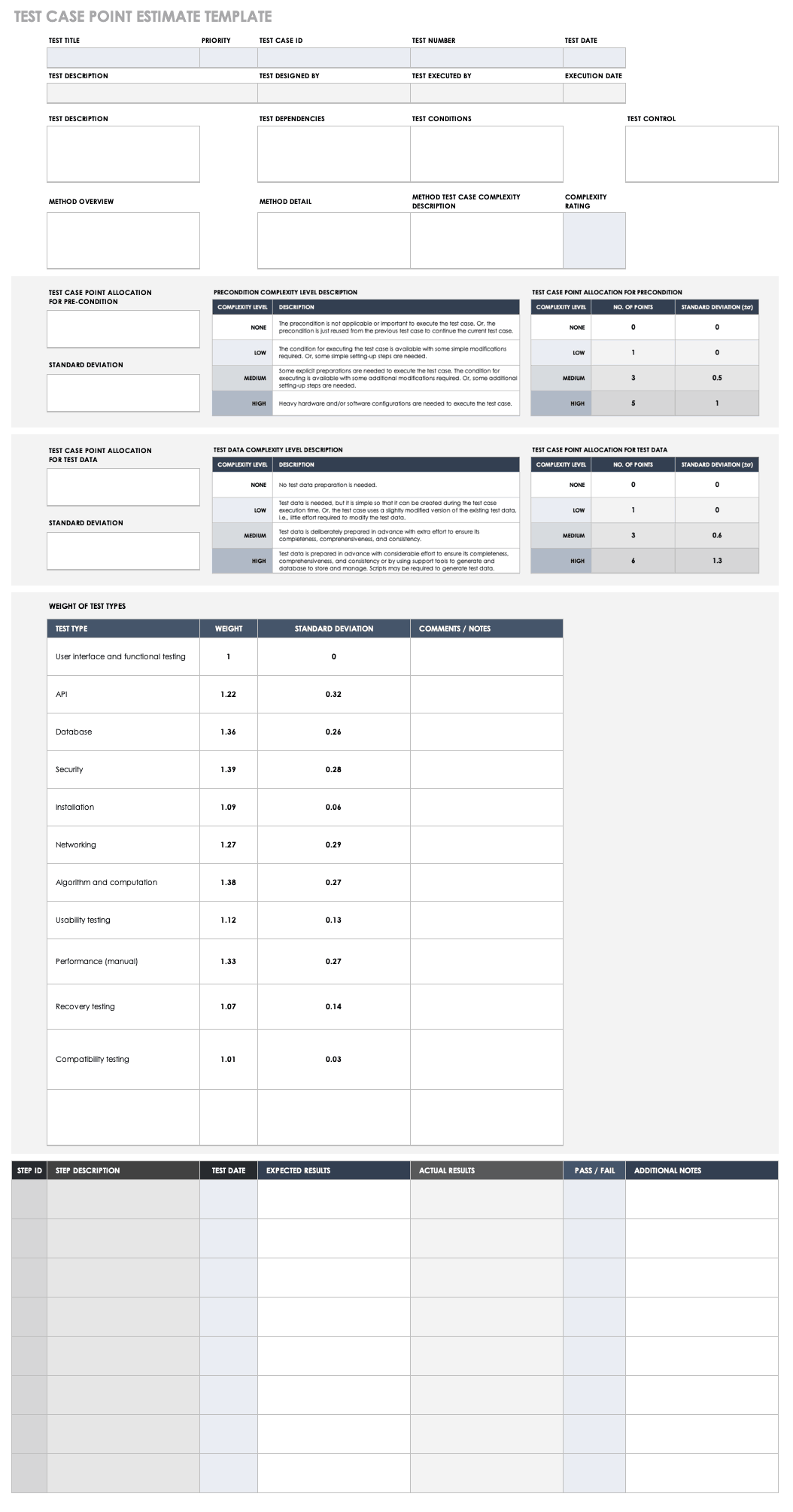 excel test template