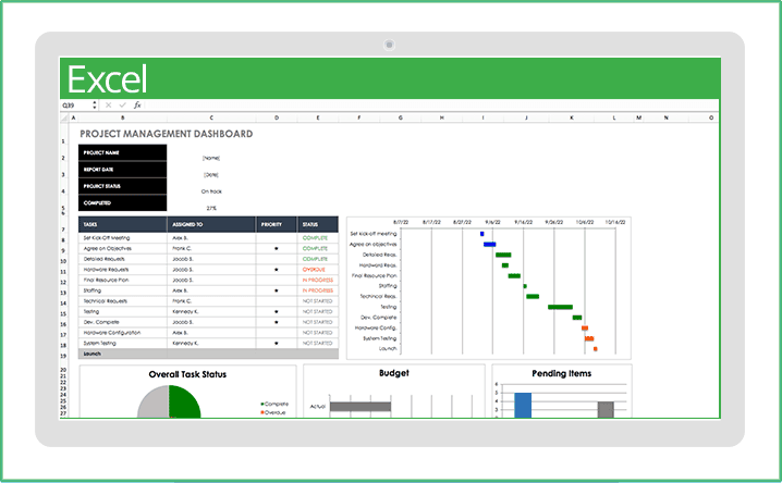 Project Dashboard Template (Free Excel Download) - ProjectManager