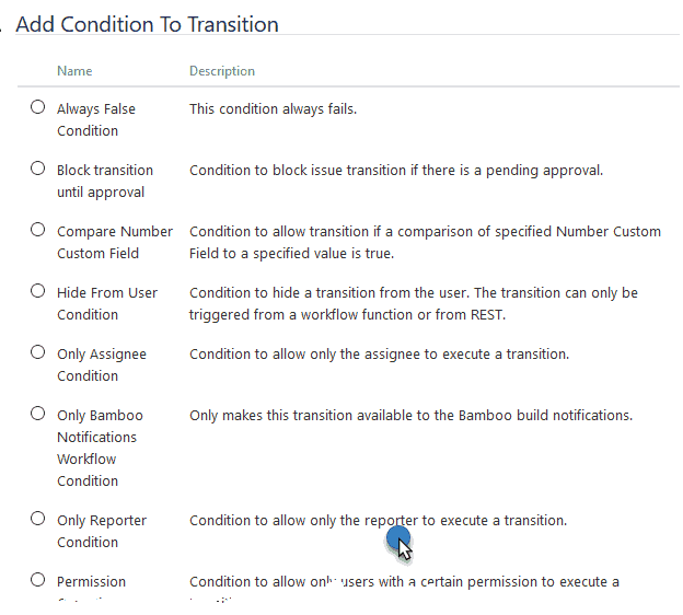 Jira Workflow Conditions