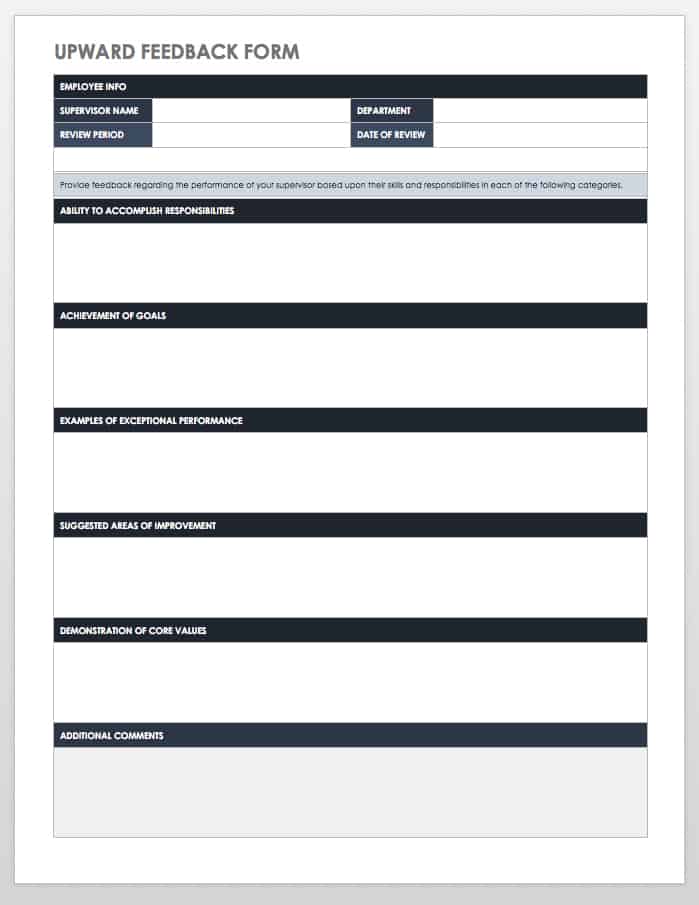 Free Employee Performance Review Templates Smartsheet