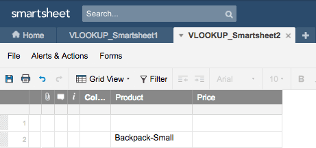 Using VLOOKUP example Smartsheet