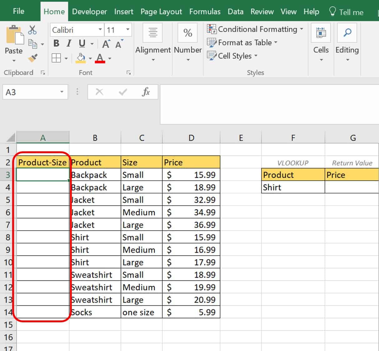 VLOOKUP examples