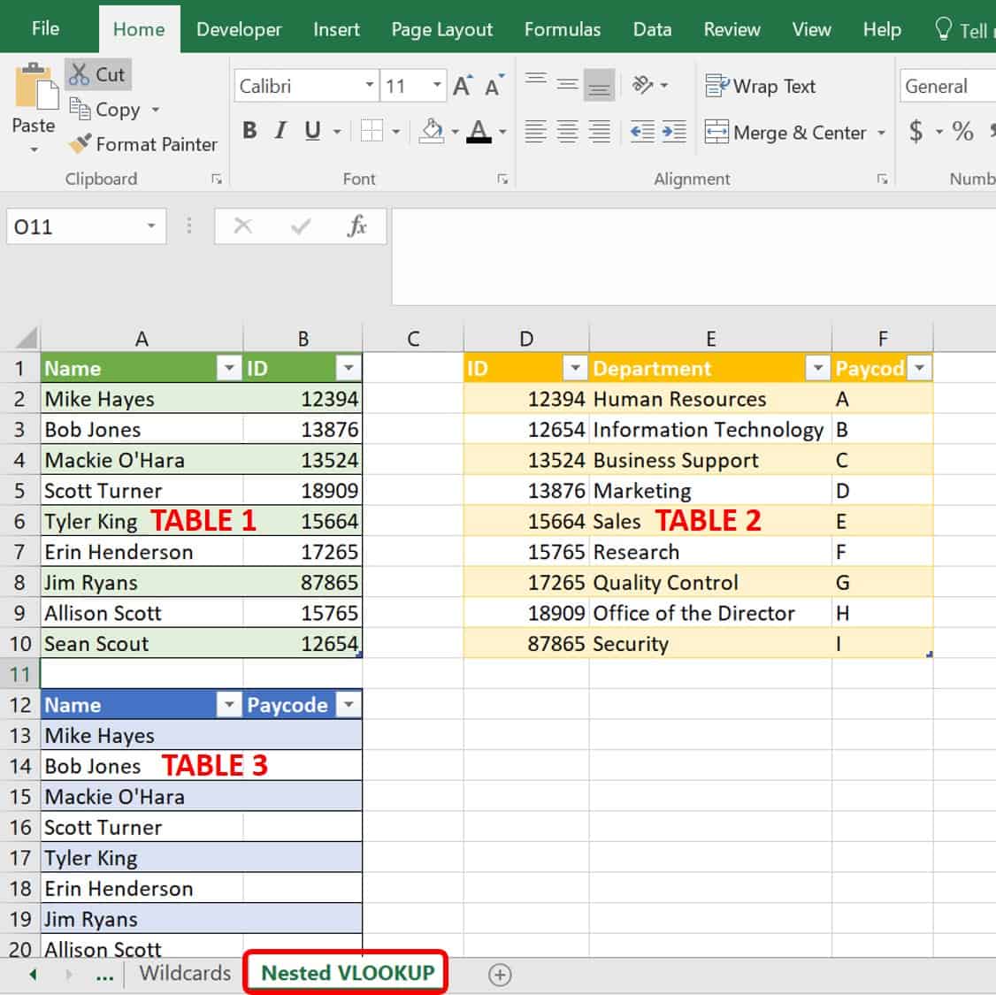 Nested VLOOKUP Excel multiple criteria