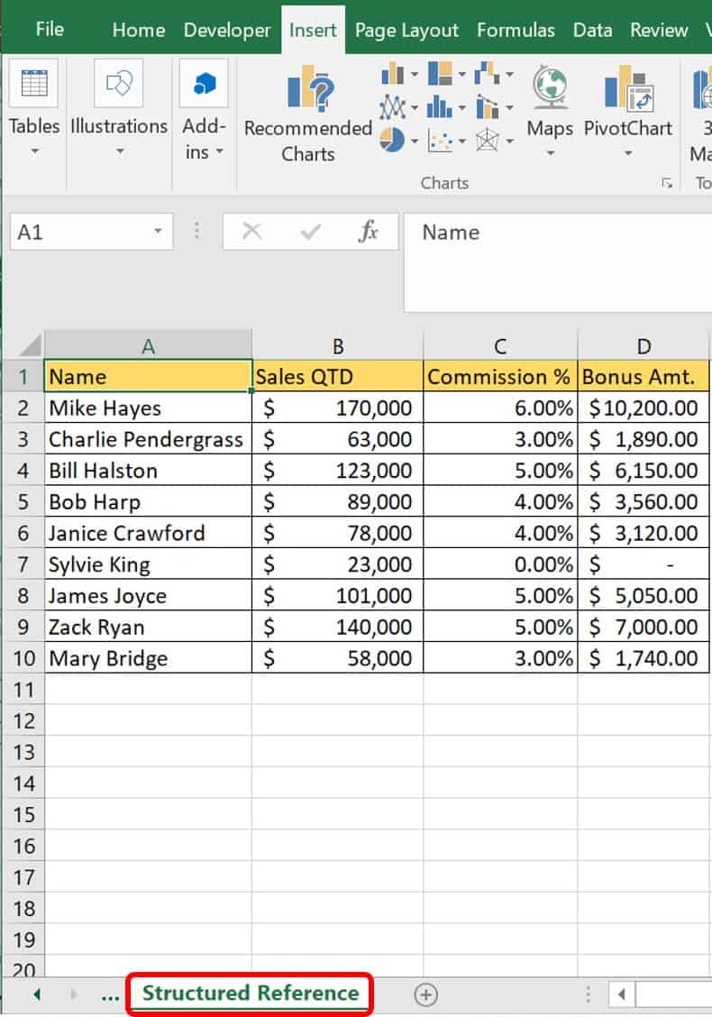 VLOOKUP structured reference