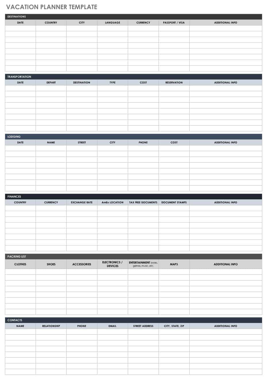 Holiday Chart Template