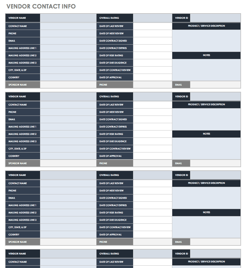 Business Contact List Template from www.smartsheet.com