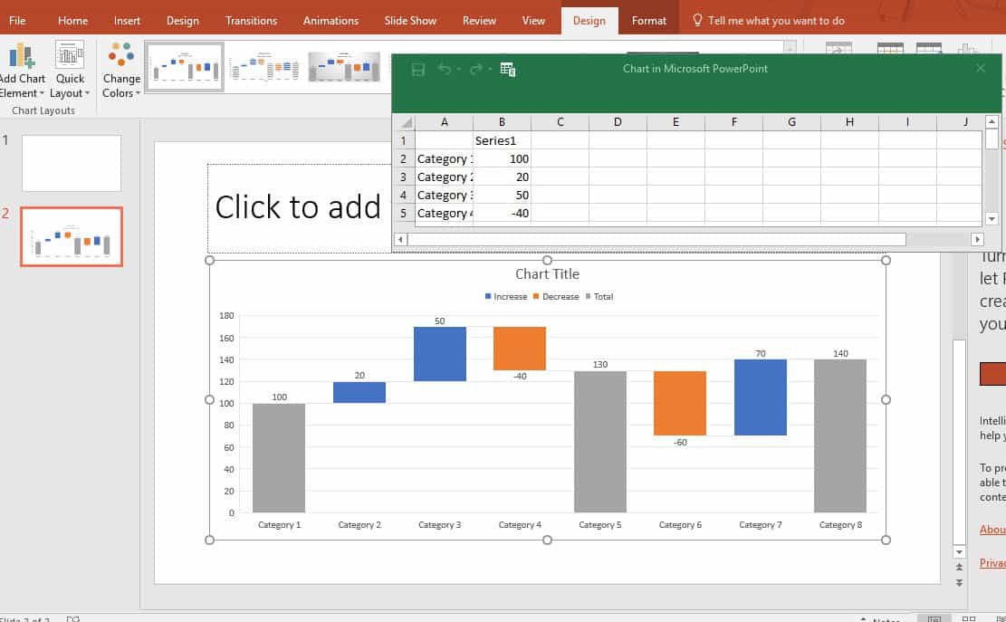 Waterfall Chart Xls