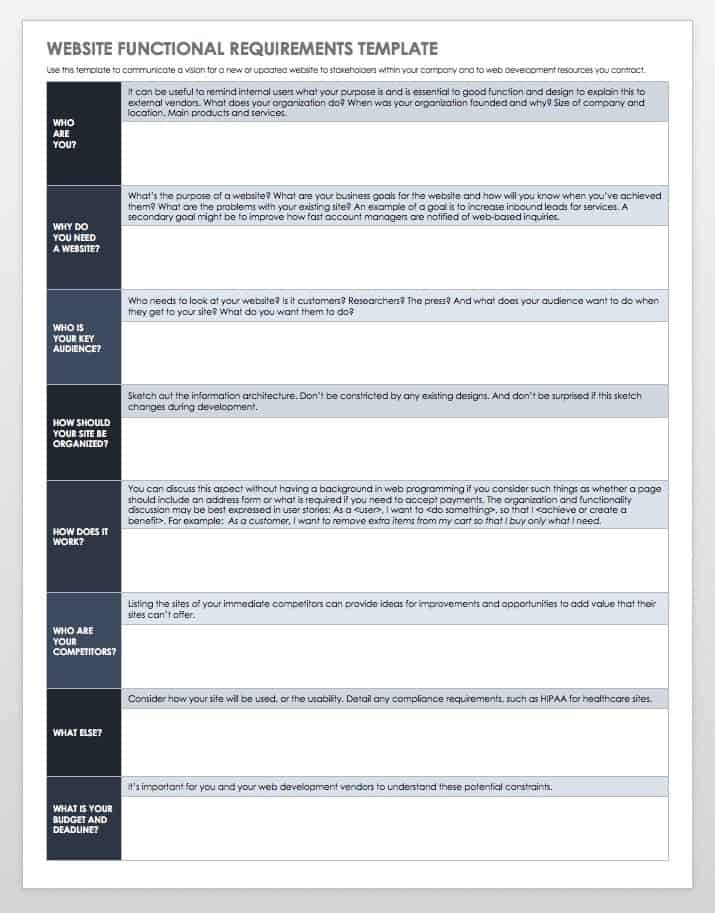 New Product Specification Template