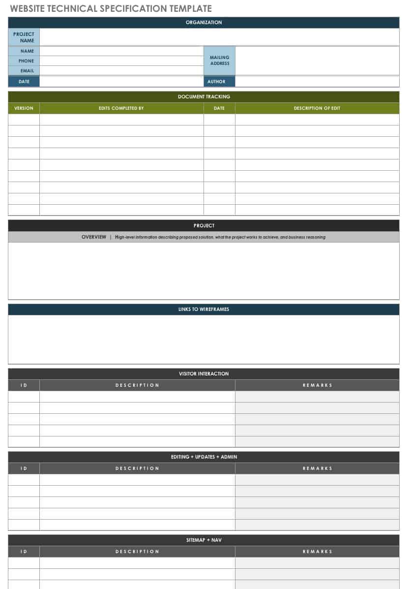 Functional Specification Template from www.smartsheet.com