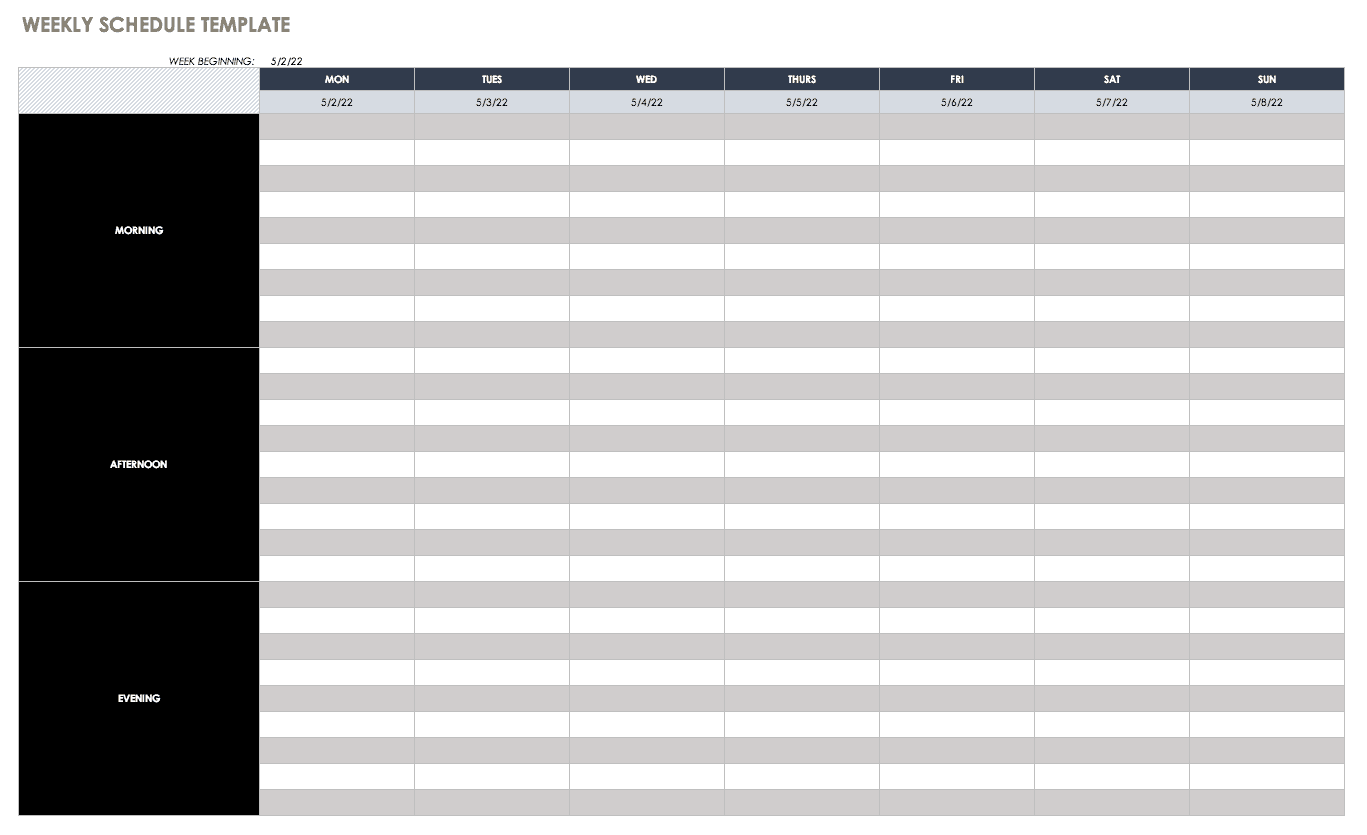 Weekly Schedule template