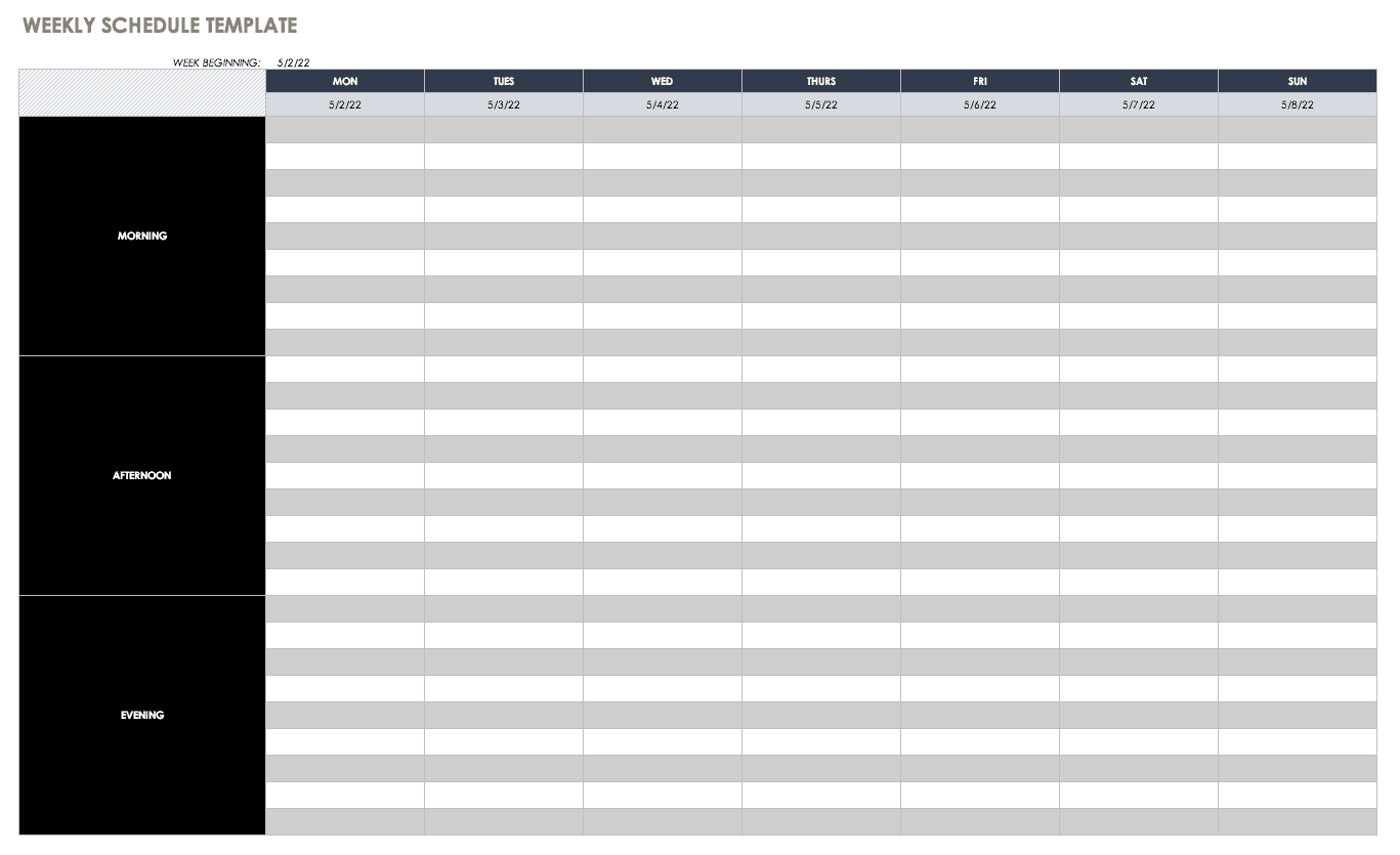 Excel Student Schedule Template from www.smartsheet.com