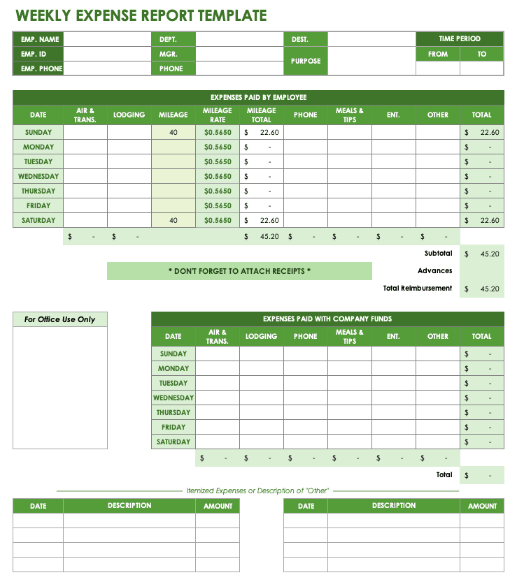 Business Expenses Template Free Download from www.smartsheet.com