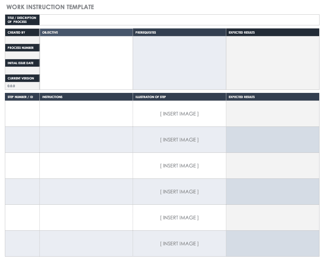 Free Work Instruction Templates  Smartsheet