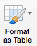 How to format data as a table in Excel