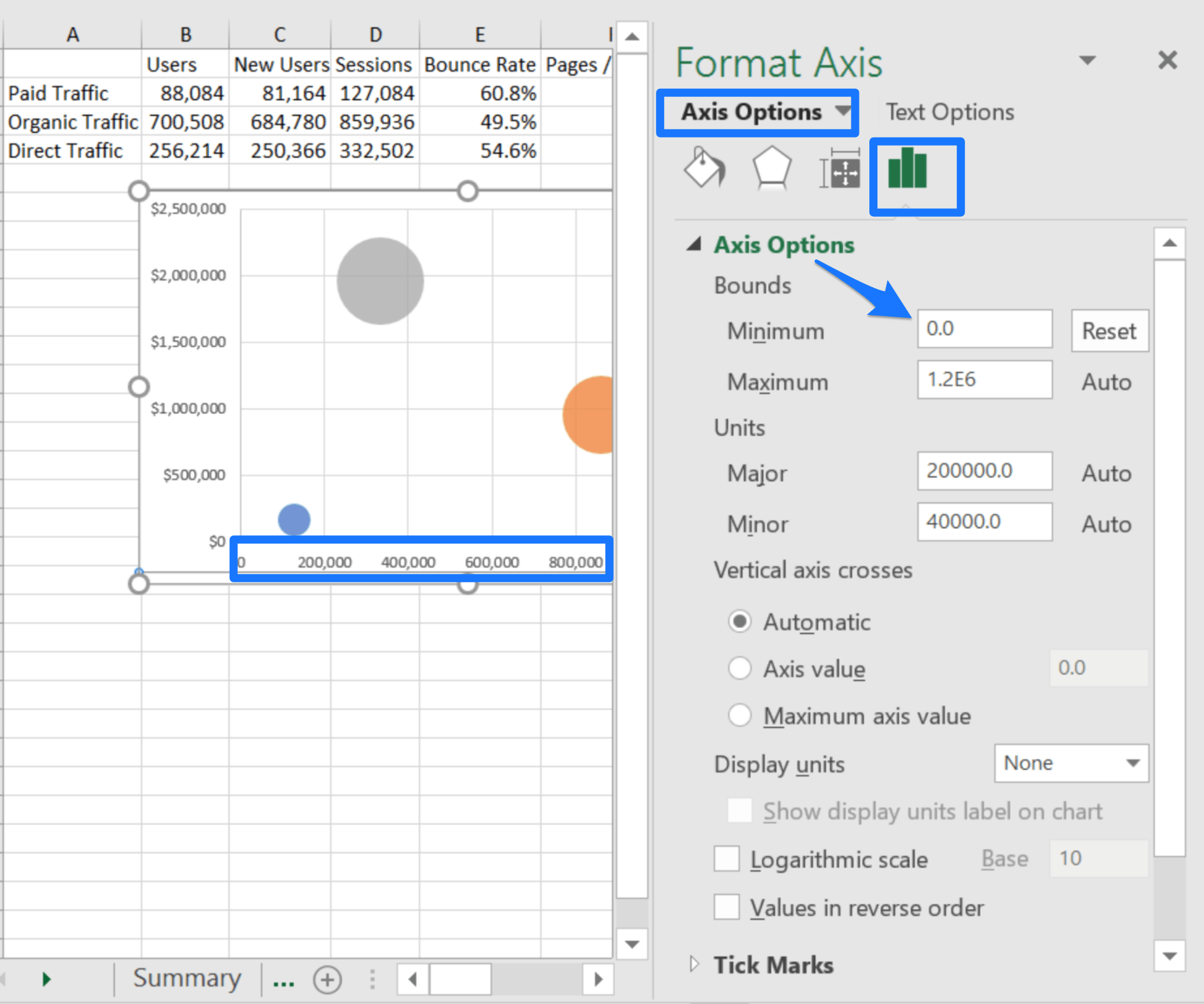 Excel Bubble Chart Non Numeric Axis