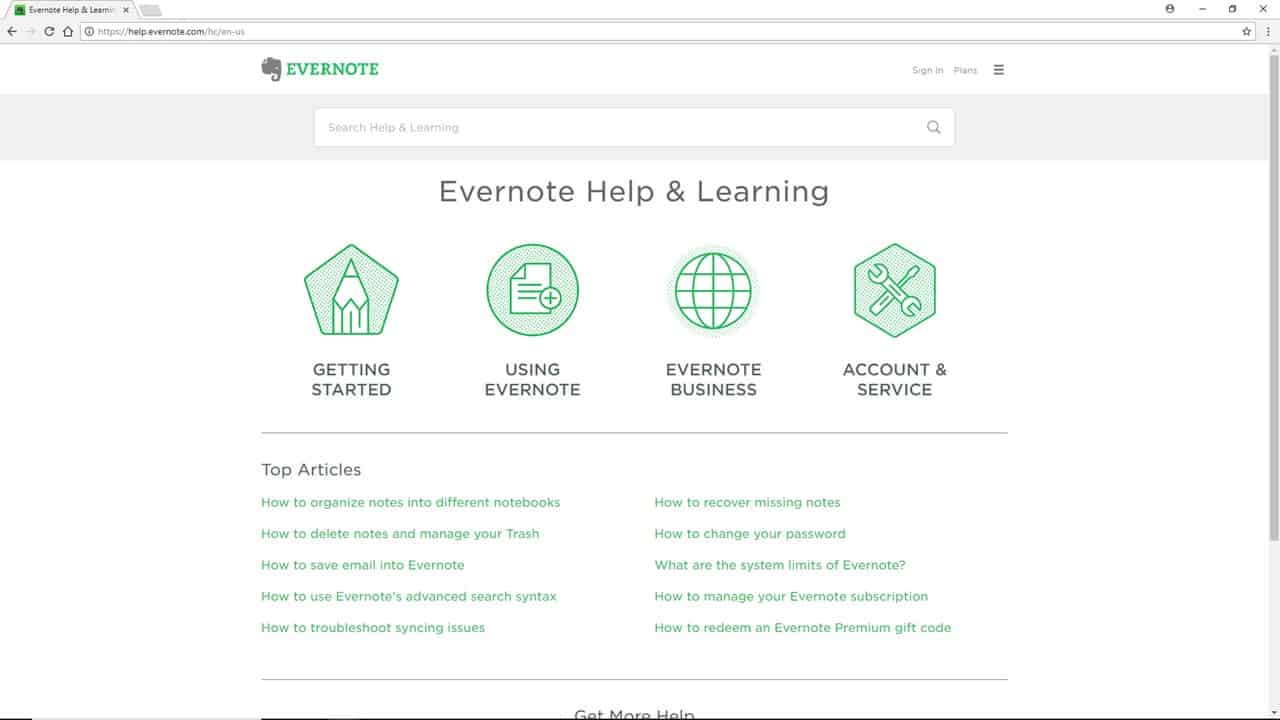 Customer Service Portal Evernote Front