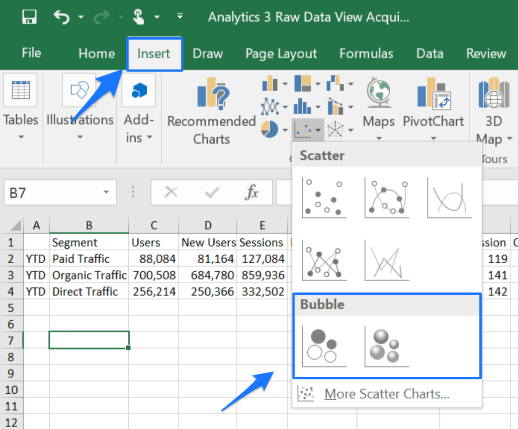 How To Create A Bubble Chart In Excel 2016