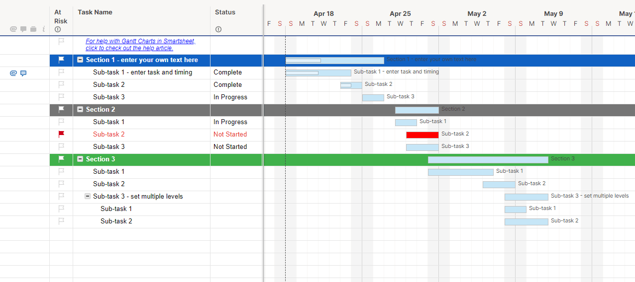 Project with Gantt Timeline template