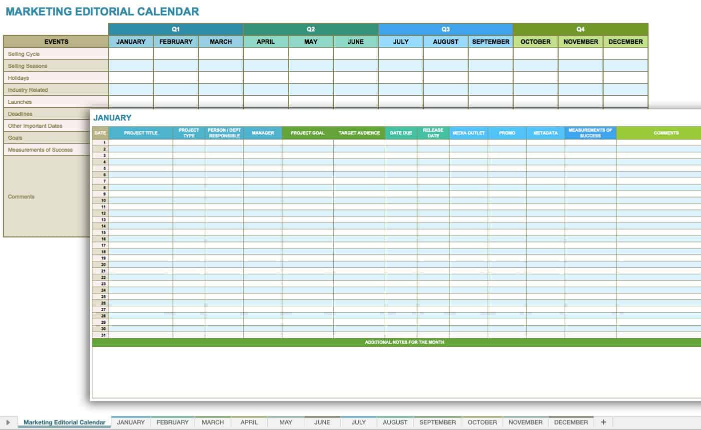 Social Media Content Template from www.smartsheet.com