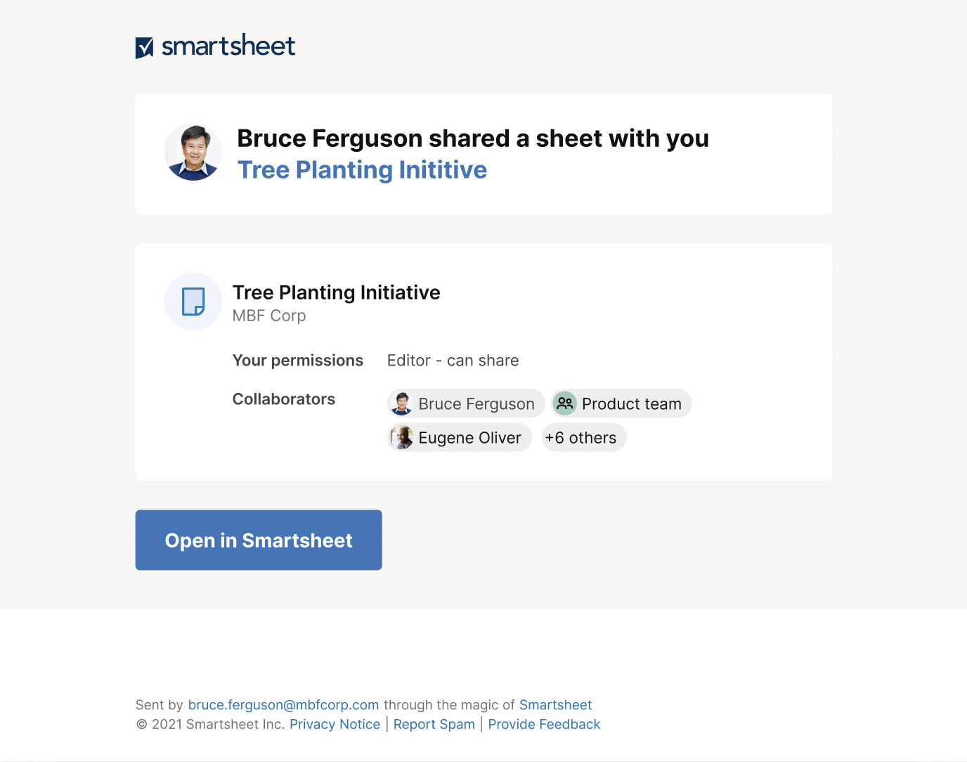 Modern Sharing Email