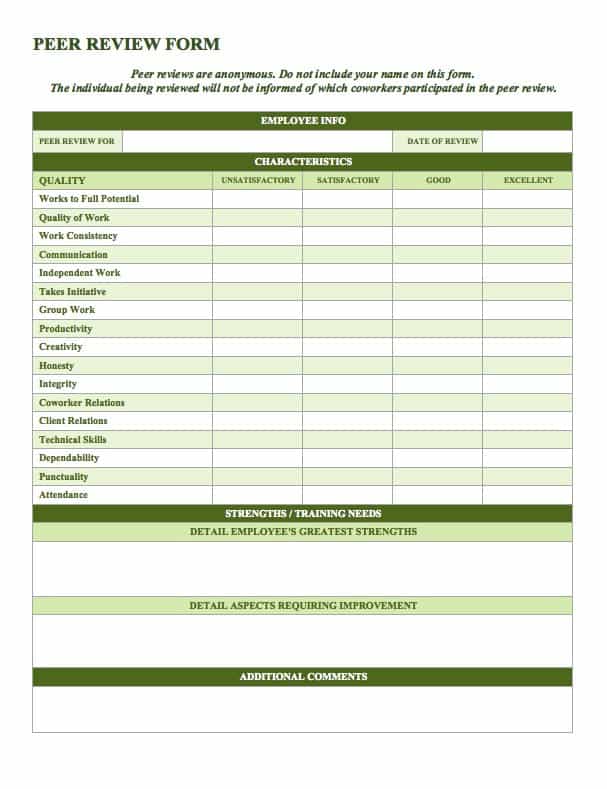 Evaluation Chart Templates