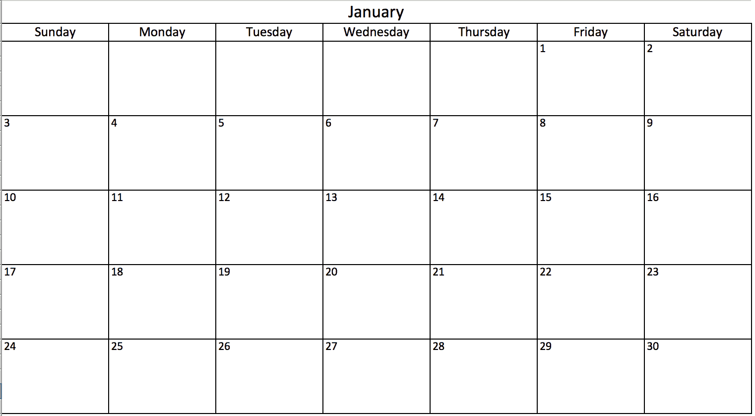 Monthly Calendar Excel Template from www.smartsheet.com