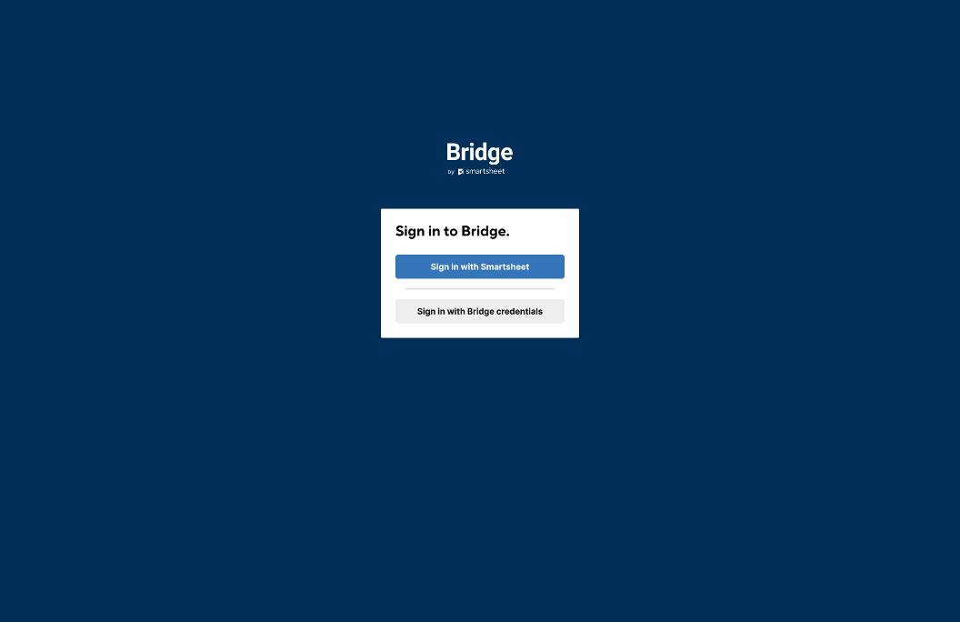 Sign in to Bridge